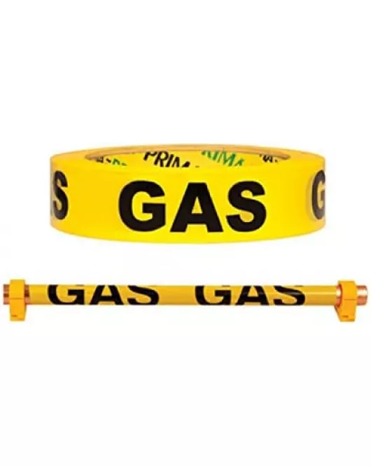 APS54980 Talon Gas Tape for Gas Pipes 25mm x 60m Roll Yellow