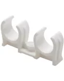 APS54983 Talon - Snap in Open Clips Double - White - 15mm - Pack of 100 - Premium Grade Polymer - for Home Improvement, Plumbing, Pipe Installation WHITE