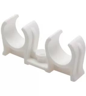 APS54984 Talon Snap in Open Clips Double White 22mm Bag of 100 