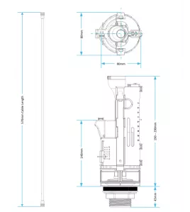 APS55014 Viva Skylo Dual Flush Valve (Long Cable) – SKY015 