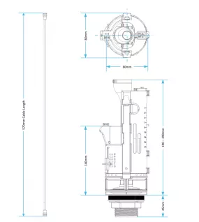 APS55014 Viva Skylo Dual Flush Valve (Long Cable) – SKY015 