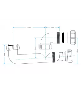 APS55070 Viva 1½" x 50mm Seal Bath Trap
