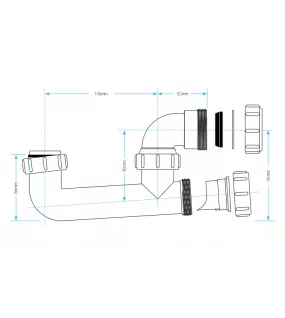 APS55070 Viva 1½" x 50mm Seal Bath Trap