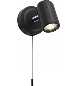 APS16551 230V IP44 GU10 Single Spotlight - Matt Black 