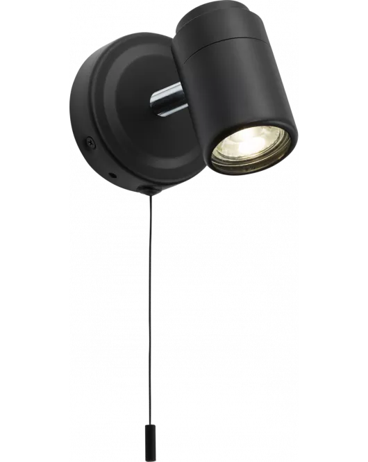 APS16551 230V IP44 GU10 Single Spotlight - Matt Black 