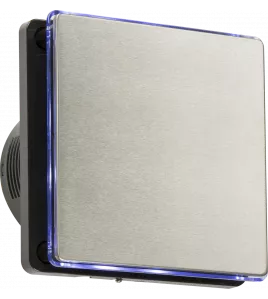 APS15955 100mm/4 inch LED Backlit Extractor Fan with Humidistat and Overrun Timer - Black and Stainless Steel Stainless Steel