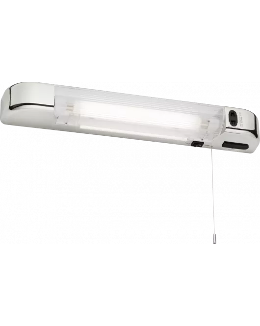 APS15995 230V IP20 6W LED Shaver Light with Dual USB Charger - Chrome 