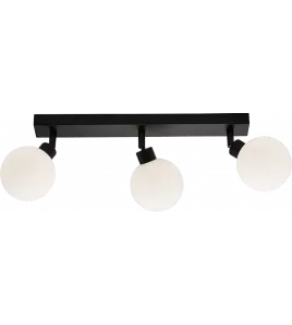 APS16540 230V IP44 G9 Triple Bar Spotlight with Round Frosted Glass - Matt Black 