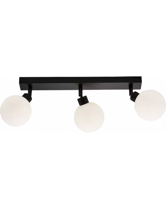 APS16540 230V IP44 G9 Triple Bar Spotlight with Round Frosted Glass - Matt Black 