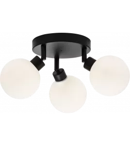 APS16541 230V IP44 G9 Triple Spotlight with Round Frosted Glass - Matt Black 