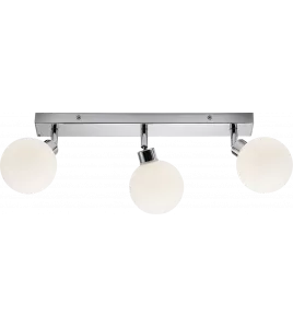 APS16543 230V IP44 G9 Triple Bar Spotlight with Round Frosted Glass - Chrome 