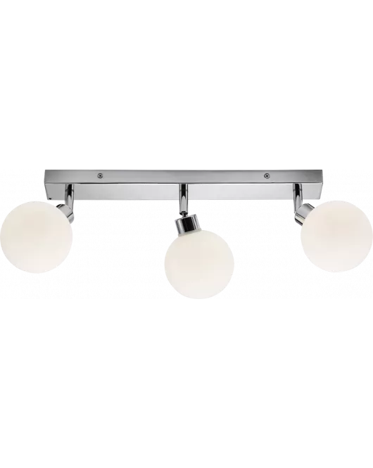 APS16543 230V IP44 G9 Triple Bar Spotlight with Round Frosted Glass - Chrome 