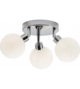 APS16544 230V IP44 G9 Triple Spotlight with Round Frosted Glass - Chrome 