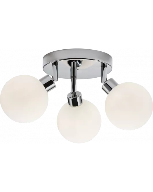 APS16544 230V IP44 G9 Triple Spotlight with Round Frosted Glass - Chrome 