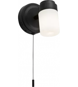 APS16545 230V IP44 G9 Single Spotlight with Frosted Glass - Matt Black 
