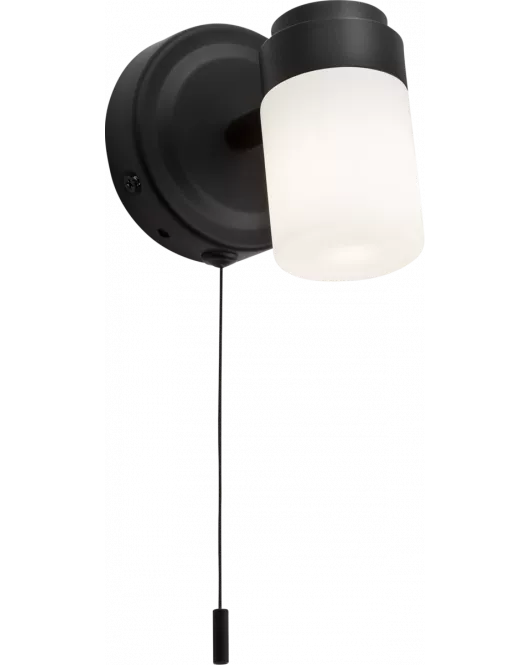 APS16545 230V IP44 G9 Single Spotlight with Frosted Glass - Matt Black 