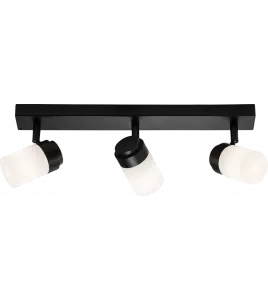 APS16546 230V IP44 G9 Triple Bar Spotlight with Frosted Glass - Matt Black 