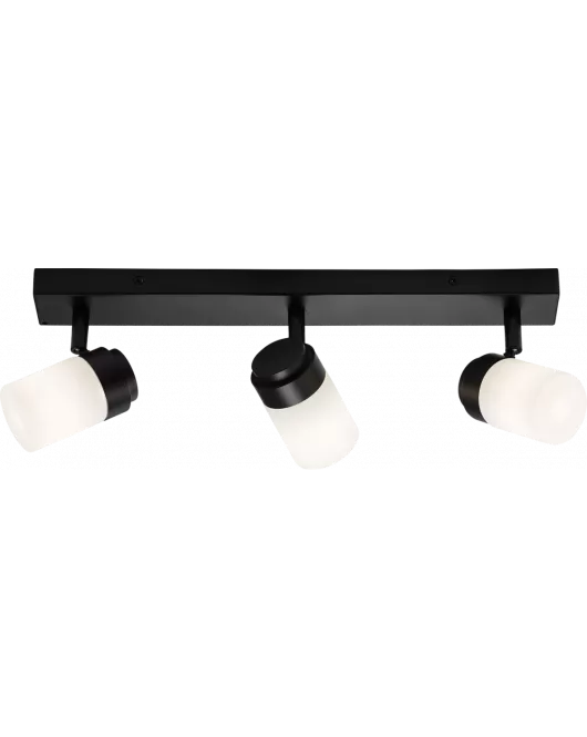 APS16546 230V IP44 G9 Triple Bar Spotlight with Frosted Glass - Matt Black 