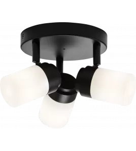 APS16547 230V IP44 G9 Triple Spotlight with Frosted Glass - Matt Black 