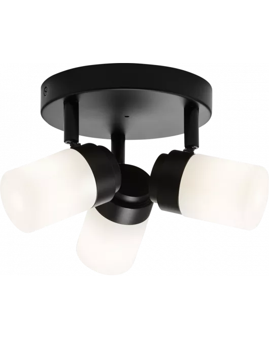 APS16547 230V IP44 G9 Triple Spotlight with Frosted Glass - Matt Black 