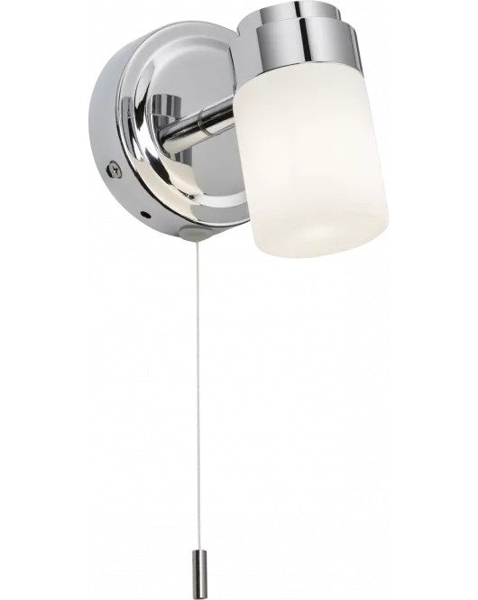 APS16548 230V IP44 G9 Single Spotlight with Frosted Glass - Chrome 
