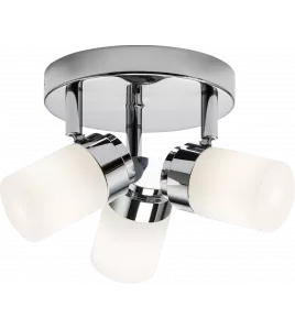 APS16550 230V IP44 G9 Triple Spotlight with Frosted Glass - Chrome 