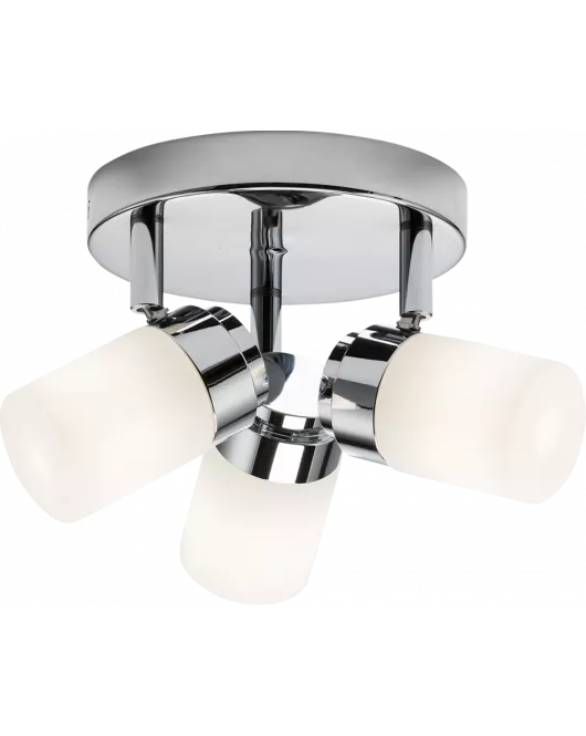 APS16550 230V IP44 G9 Triple Spotlight with Frosted Glass - Chrome 