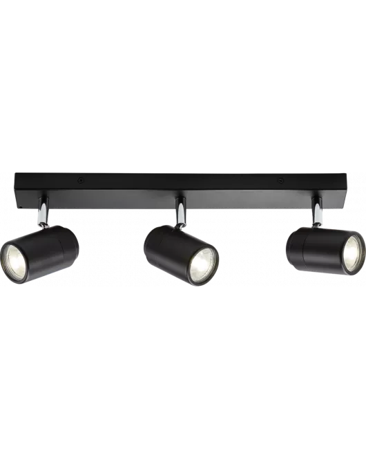 APS16552 230V IP44 GU10 Triple Bar Spotlight - Matt Black 