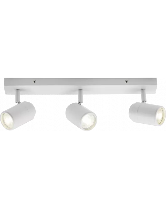 APS16555 230V IP44 GU10 Triple Bar Spotlight - Matt White 