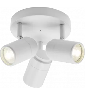 APS16556 230V IP44 GU10 Triple Spotlight - Matt White 