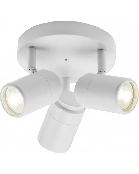 APS16556 230V IP44 GU10 Triple Spotlight - Matt White 