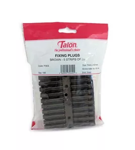 APS0079 Wall Plugs - Brown - suitable for size 8 - 12 guage woodscrews, Ø 7 mm drill bit Brown