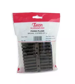 APS0079 Wall Plugs - Brown - suitable for size 8 - 12 guage woodscrews, Ø 7 mm drill bit Brown