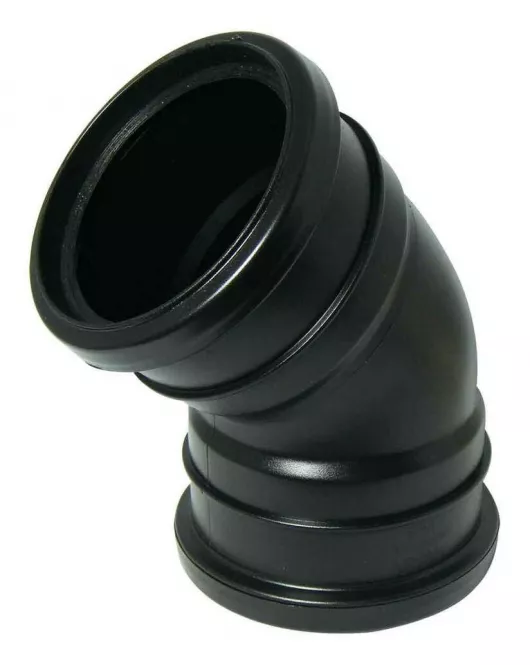 APS12182 110mm 135° Double Socket Bend Black