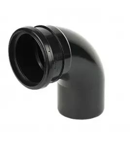 APS12183 110mm 92.5° Single Socket Bend Black