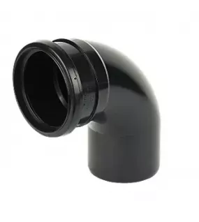 APS12183 110mm 92.5° Single Socket Bend Black