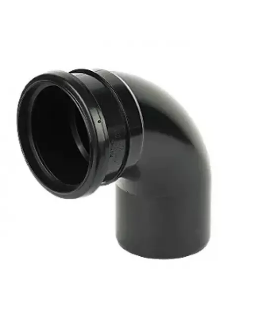 APS12183 110mm 92.5° Single Socket Bend Black