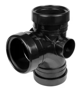 APS12186 110mm 92.5° Triple Socket Branch Black