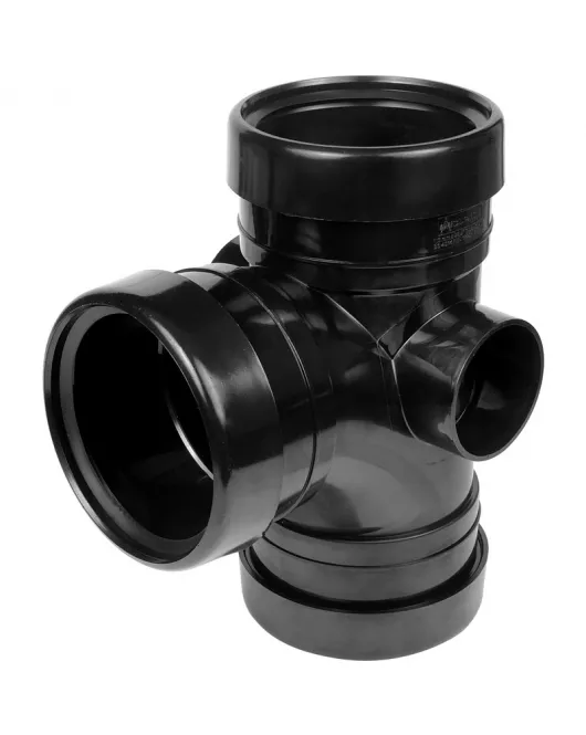 APS12186 110mm 92.5° Triple Socket Branch Black