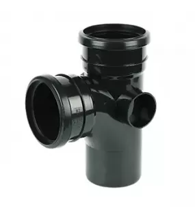 APS12187 110mm 92.5° Double Socket Branch Black