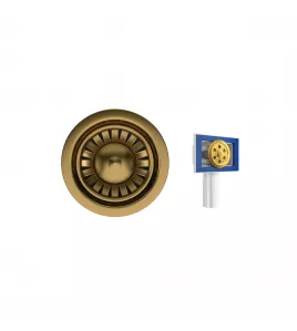 APS52329 Kitchen Strainer Waste with o/f | Gold Brushed Gold