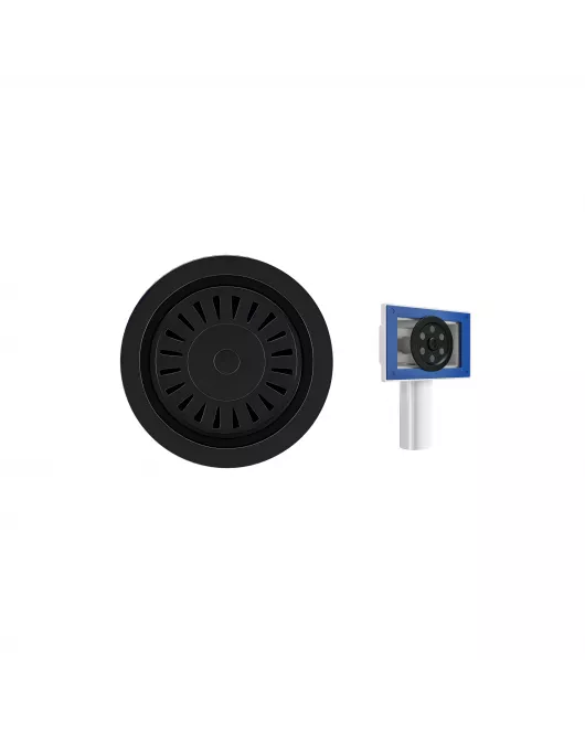 APS52330 Kitchen Strainer Waste with o/f | Matt Black Matt Black