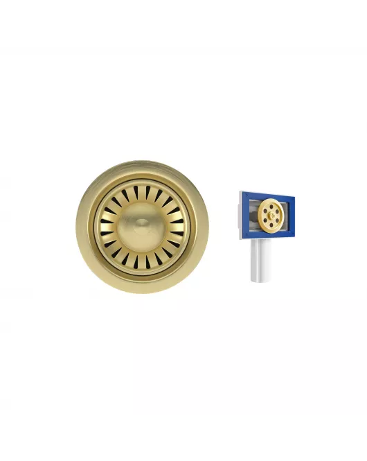APS52331 Kitchen Strainer Waste with o/f | Brushed Brass Brushed Brass