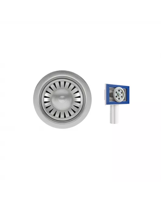 APS52333 Kitchen Strainer Waste with o/f | Brushed Steel Brushed Steel