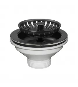 APS52342 Basket Strainer Kitchen Sink Waste | Matt Black Finish Matt Black