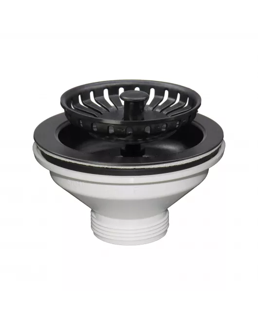 APS52342 Basket Strainer Kitchen Sink Waste | Matt Black Finish Matt Black