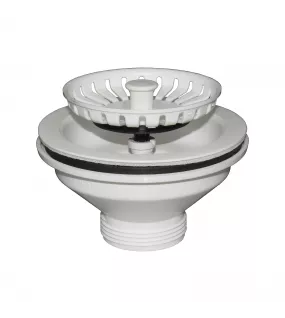 APS52344 Basket Strainer Kitchen Sink Waste Matt White Finish Matt White