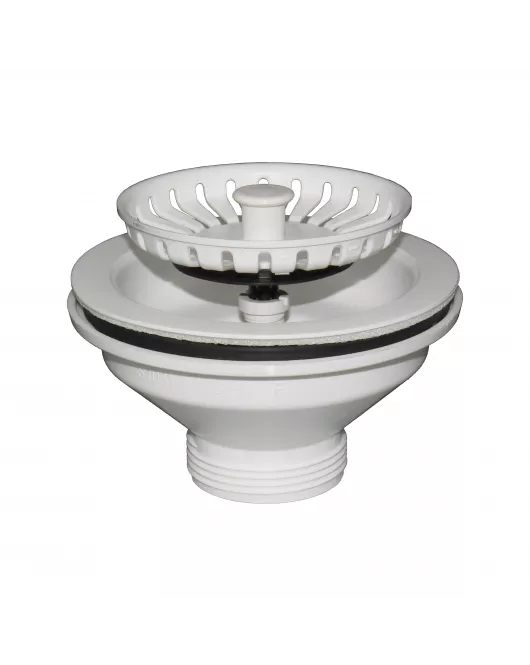 APS52344 Basket Strainer Kitchen Sink Waste Matt White Finish Matt White