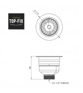 APS52566 Top Fix | Basket Str Waste | PS Chrome