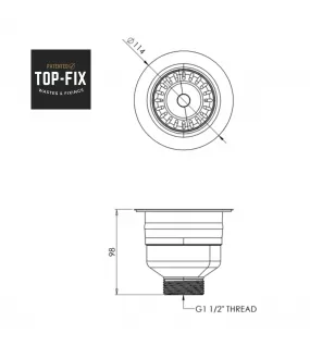 APS52566 Top Fix | Basket Str Waste | PS Chrome